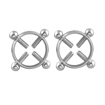 1 Pair 2 Pcs Stainless Steel Round Non Piercing Nipple Ring Shield Body Piercing Jewelry Nipple Clamps Adult Game for Women