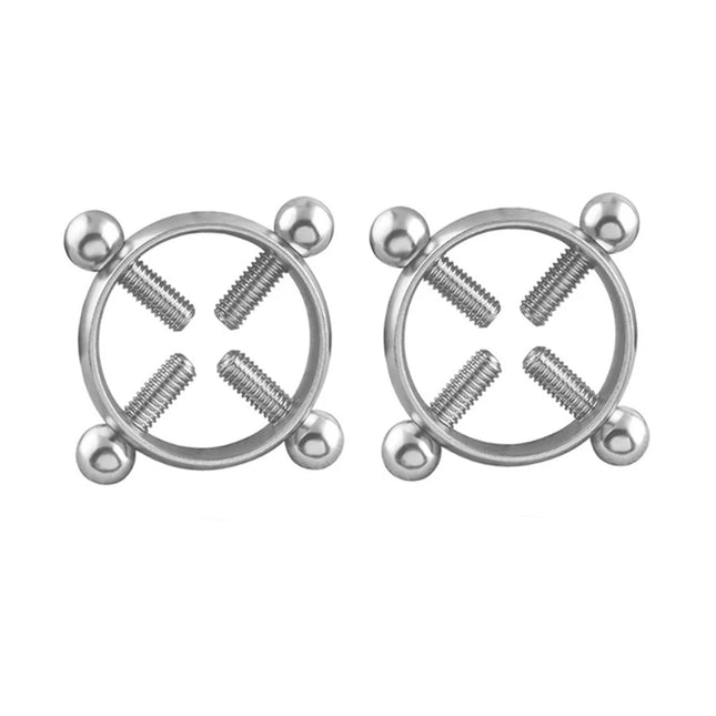 1 Pair 2 Pcs Stainless Steel Round Non Piercing Nipple Ring Shield Body Piercing Jewelry Nipple Clamps Adult Game for Women