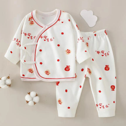 Hospital Newborn Set 100% Cotton Long Sleeve Tops Pants Two Pieces Spring Autumn Unisex Baby Outfits For Boys Girls 0 6 Months