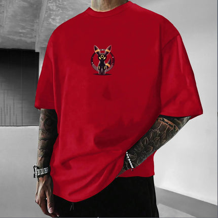 Pokémon Japanese Anime Peripheral Umbreon Short Sleeve T-Shirt Pokémon Summer Men's Fashion Breathable Sports Top