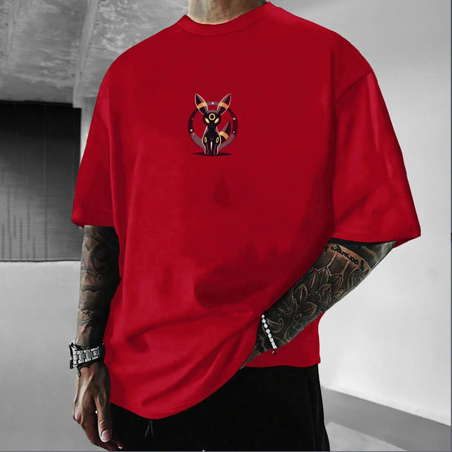 Pokémon Japanese Anime Peripheral Umbreon Short Sleeve T-Shirt Pokémon Summer Men's Fashion Breathable Sports Top