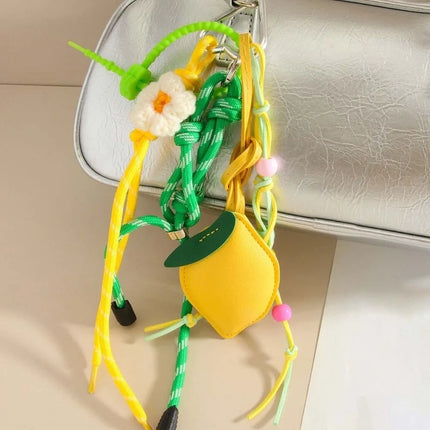 Funny Elegant Starfish Tassel Keychain Alloy Leopard Print Leather Tulip Pendants Cartoon Frog Beaded Bag Pendant Party