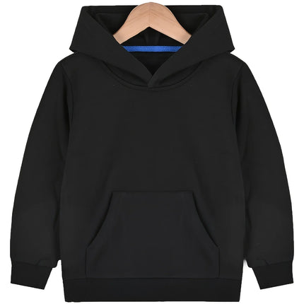 Toddler Boy Black Hoodie - Casual Pullover Sweatshirt with Kangaroo Pocket, Soft Stylish Top