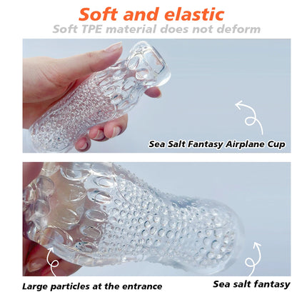 Male Masturbator Transparent Jelly Artificial Vaginal Real Pussy for Men Penis Exerciser Cock Enlarger Suck Sex Toys Erotic 18+