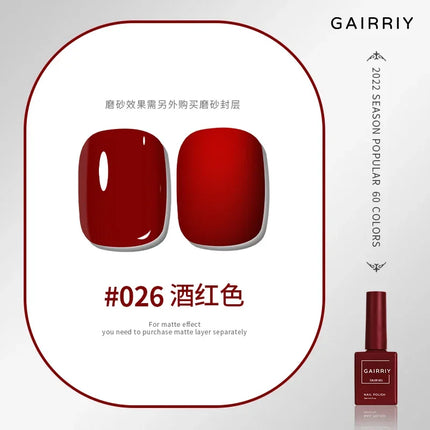Gairriy 15ml Gel Nail Polish 60 Colors Glitter Soak Off UV LED Semi-Permanent Varnish Nail Art Salon Nail Polish Free Shipping