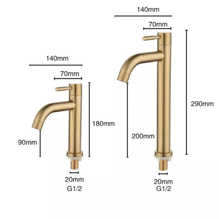 SUS 304 Stainless Steel Bathroom Basin Tap Bathroom Faucet GOLD Pillar Basin Tap Torneira Banheiro Vintage Brushed Gold Faucet