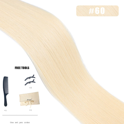 Genius Weft Human Hair Extensions 100G Double Drawn Blonde Bundles Invisible Straight Virgin Hair Weft Full End Top Quality