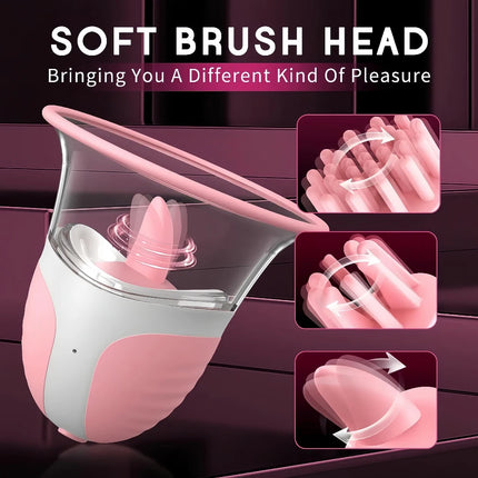 10 Modes Breast Massager with Suction Vibration Rotation - Female Nipple Stimulator, Multi Powerful Breast Suction Massager