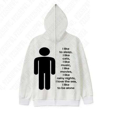 American y2k Harajuku street vintage trend autumn and winter, unique hip-hop punk print for both men and women, pullover hoodie