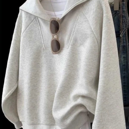 ay Hooded Zipper f Zip Women's Sweatirt Autumn Winter New Sle Lazy Capl Outerwear Top Korean Sle Long Sve