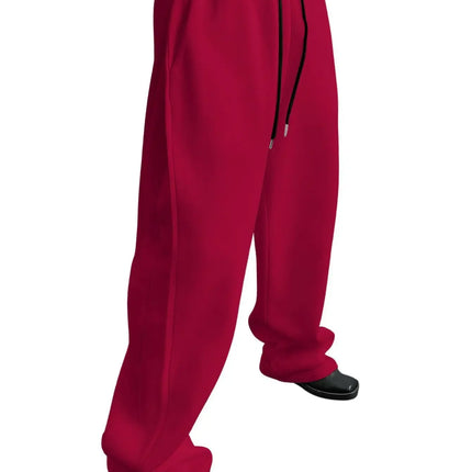 Mens Sweatpants Straight Fit Joggers for Sports and Streetwear Loose Oversized Casual Pant Drawstring Multi-pocket Men Long Pant