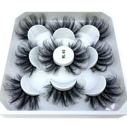 AMSDCN New 5-Pair 8-25mm Natural 3D Mink Eyelash Extension Eyelash Maquiagem