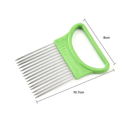 1/2/3/4pcs Effortlessly Slice Onions with this 1pc Colorful Onion Slicer Kitchen stainless steel potato chip onion holder