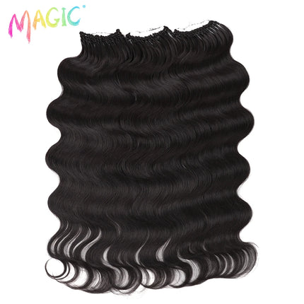 Magic Synthetic Hair Extensions 24inches 3PCS Body Wave Hair Bundles Ombre Blonde Color Tresses Fake Hair Accessories Cosplay