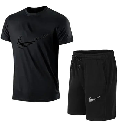 2025 Summer Fashion Men's Tracksuit T-shirt Shorts Set Leisure Short Sleeve Set Jogging Gym Suit Brand Clothing