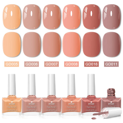 6pcs/set 15ml Wine Red Water-Based Nail Polish Long Lasting Quick Drying No Need of Lamp to Cure Nail Supplies Vernis for Nails