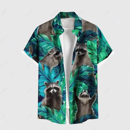 Fashion Men's Hawaiian Shirts 3D Printed Short Sleeved Button Down Lapel Shirts Oversized Tops Summer Casual Aloha Shirt For Men