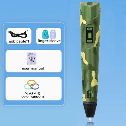 3D Pen Drawing Printing Pen With LCD Screen Compatible PLA Filament Toys Safe Paiting for Children DIY Toy Gift