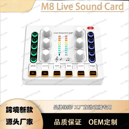 All-in-One Streaming Sound Card Kit - M8 Pro with 48V Mic, Compatible PC Phone for Vocal Guitar Recording & Live