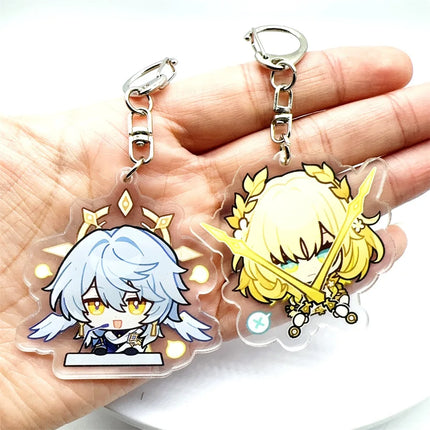 Honkai: Star Rail Anime Figure Acrylic Keychain Dan Heng Feixiao Firefly Model Plate 4pc/set Keyring Game Fans Gift