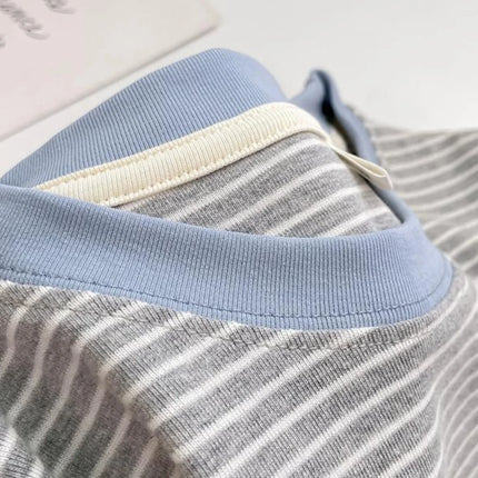 2026 New Women's Loose Fit Casual Stripe Short Sleeve T-Shirt Comfortable Breathable Cotton Polyester Blend Summer Top