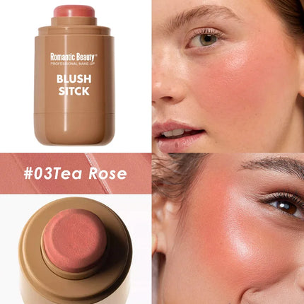 2-in-1 Cream Blush Stick - Waterproof Matte & Skin-Fusing, Long-Lasting Natural Red, Highly Pigmented & Easy Blend