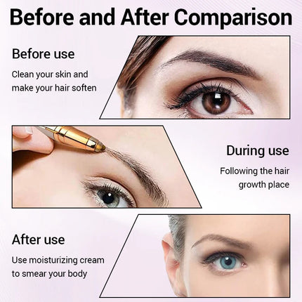 New Electric Facial Eyebrow Trimmer Lipstick Shape Painless Areas Bikini Depilator Shaver Care For Women Makeup