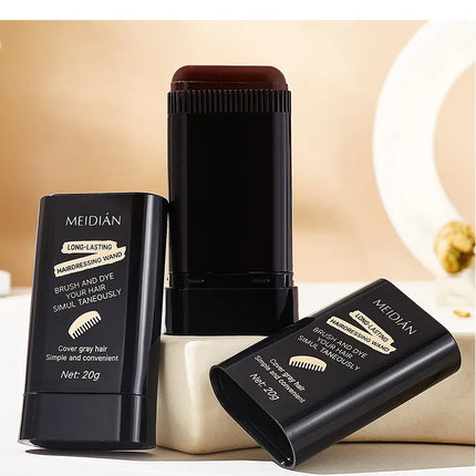 2Pcs Comb Hair Dye Stick Portable Hair Root Cover Up Stick Men Women Gray Hair Coverage Sweat-Proof 2in1 Instant Coloring Wand