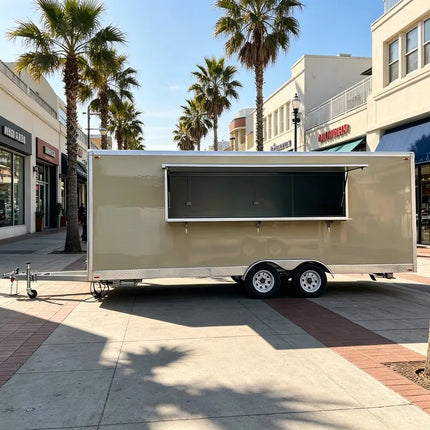 Customizable Food Truck Trailer With Full Kitchen, Portable Roasted Chicken Luxury Mobile Food Trailer With Deep Fryer