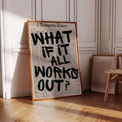 Retro-style "If All Goes Well" Newspaper Layout Posters, Stylish Wall Decorations Inspirational Posters, "If" Themed Posters