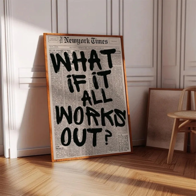 Retro-Style "If All Goes Well" Newspaper Layout Posters, Stylish Inspirational Wall Decor Posters, "If" Themed Posters