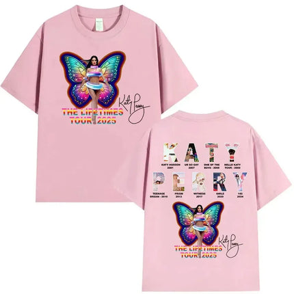The Lifetimes World Tour T-shirt Katy Perry Merch T Shirt Oversize Y2k Women Men Causal Cotton Short Sleeve Harajuku Streetwear