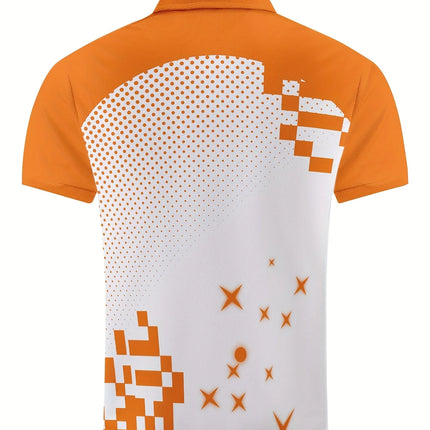 2026 Men's 3D Geometric Pattern Short-Sleeved Shirt, Perfect Choice for Summer, Casual Wear, Golf, Cocktail Parties