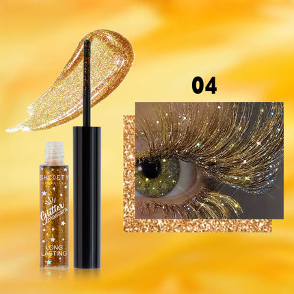 5colors Shining Diamond Mascara Waterproof Glitter 3D Volume Eyelashes Quick Dry Sequins Lashes Festival Party Makeup 5ml