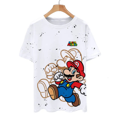 Super Mario Mario Luigi Mario Game Peripheral Summer Quick Dry 3D Short Sleeve T-shirt Men's and Women's Half Sleeve