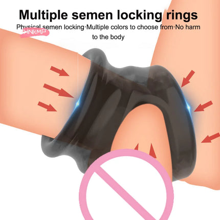 Reusable Linen Cock Ring for Men Stronger Erection Delay Ejaculation Adult Sex Toy Nozzle Ring for Enhanced Performance