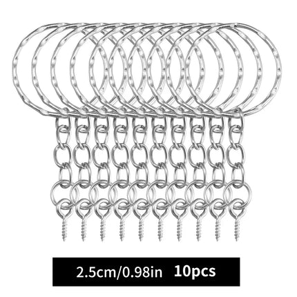 Metal Keychain Kits Metal Key Ring with Jump Rings/Lobster Clasp/Screw Pins Connector Accessories for DIY Jewelry Making