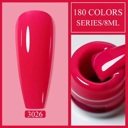 Parkson 8ml HEMA TPO FREE Color Gel Nail Polish Nude Pink Red Green Collection Nail Gel Polish Glitter Soak Off UV LED Gel