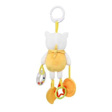 Plush Baby Stroller Pendant Wind Chime Soothing Bed Bell with Hanging Rattle Teether Toy for Newborn Gifts