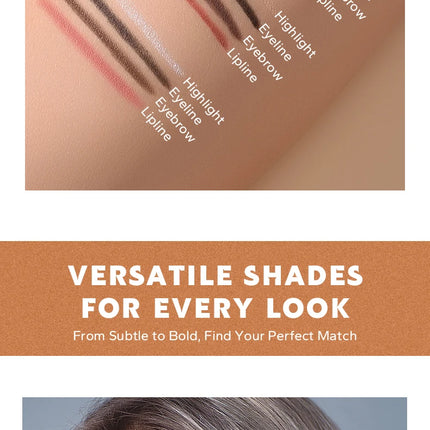 Beauty GlazedMulti-Function Beauty Glazed 4-in-1 Makeup Pen Waterproof Cosmetic Pencil for Eyeliner Brow Lip Highlighter