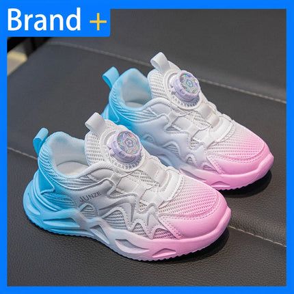 Girls Sports Shoes Pink Mesh Breathable Lightweight Running Shoes Summer New Soft Sole Rebound Wear-resistant Casual Sneakers