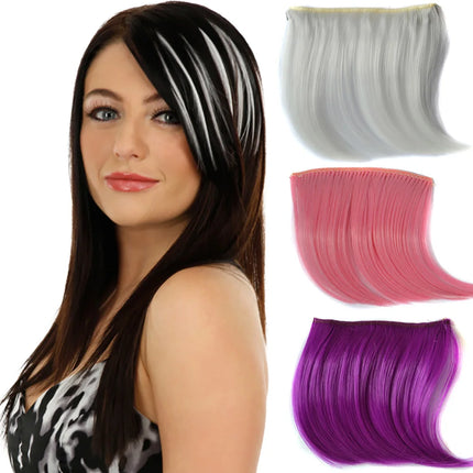 Zolin Small Hair Bangs Extension Invisible Clip In Hair Gray Pink Red Colorful Colors Synthetic Fringe For Cosplay Accessories