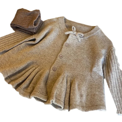 Girl Fashionable and Fashionable Autumn New Knitted Cardigan Single breasted Sweater Girl's Autumn Winter Outwear Trendy Style