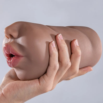 1 IN 1 Brown Mouth Sexy Toy Blowjob Fake Vagina for Men Oral Sex Toys Sexual Male Masturbator Man Deep Throat Realistic Pussy