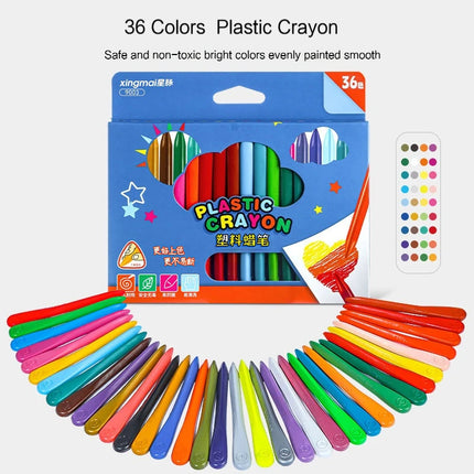 12/24/36 Colors Non-dirty Hand Plastic Crayons Washable Erasable Color Crayons for Children’s Painting School Office Supplies