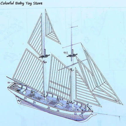 Assembling Building Kits Ship Model Wooden Sailboat Toys Sailing Model Assembled 1:100  Wooden Kit DIY