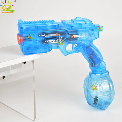 HUIQIBAO Electric Water Gun Toy for Kids Adults, Large Capacity Drum Magazine Automatic Water Pistol with Light, Summer Outdoor