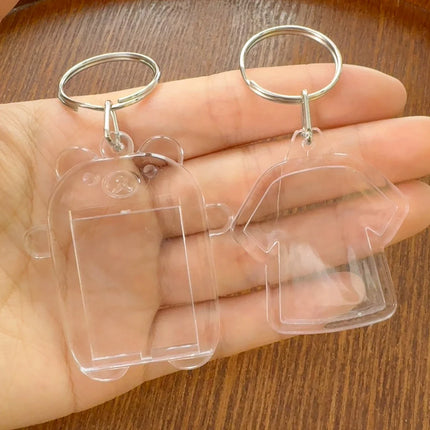 5/30Pcs Transparent Acrylic Keychains Lovely Blank Photo Frame DIY Pendant Fashion Versatile Keychains Couple Anniversary Gift