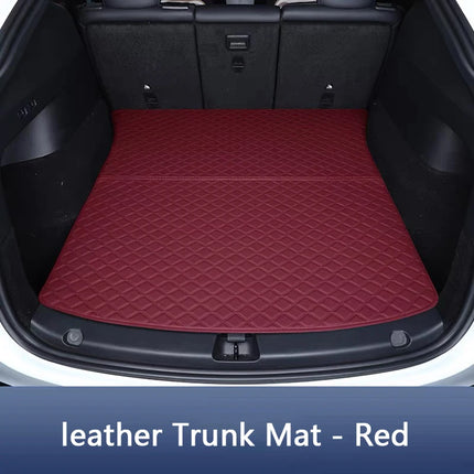 For Tesla Model Y Juniper / 3 Highland 2025-2026 Front Rear Trunk Mat Leather Full Coverage Trunk Both Side Guard Protective Pad