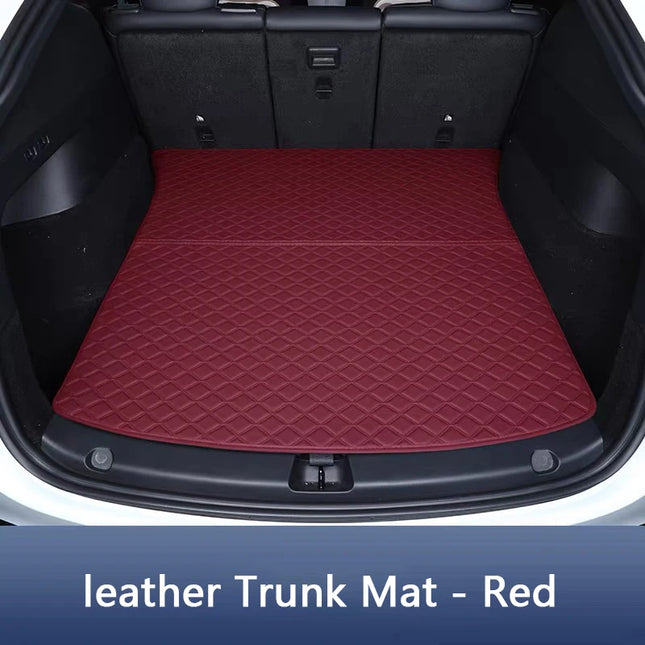 For Tesla Model Y Juniper / 3 Highland 2025-2026 Front Rear Trunk Mat Leather Full Coverage Trunk Both Side Guard Protective Pad